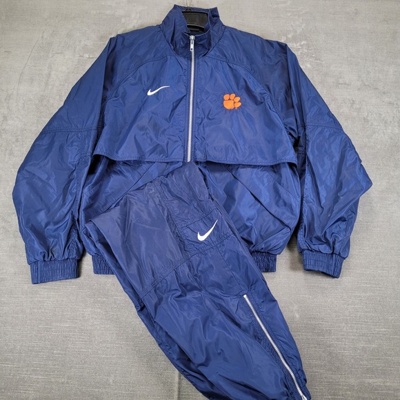 Nike‎ Team Y2K Clemson Tigers Track Suit Navy Blue Athletic Joggers Men's Size S